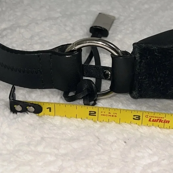 NWOT Etienne Aigner Black Leather & Suede Hobo Shoulder Bag Purse Y2K - Picture 6 of 11